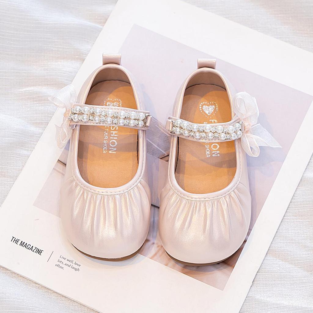 Autumn 2026 Girls' Korean Style Princess Flats - Versatile, Soft Sole Leather Shoes