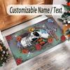 Gothic Theme Crystal Velvet Floor Rug Personalized Custom Name Text Warm Carpet Home Decoration