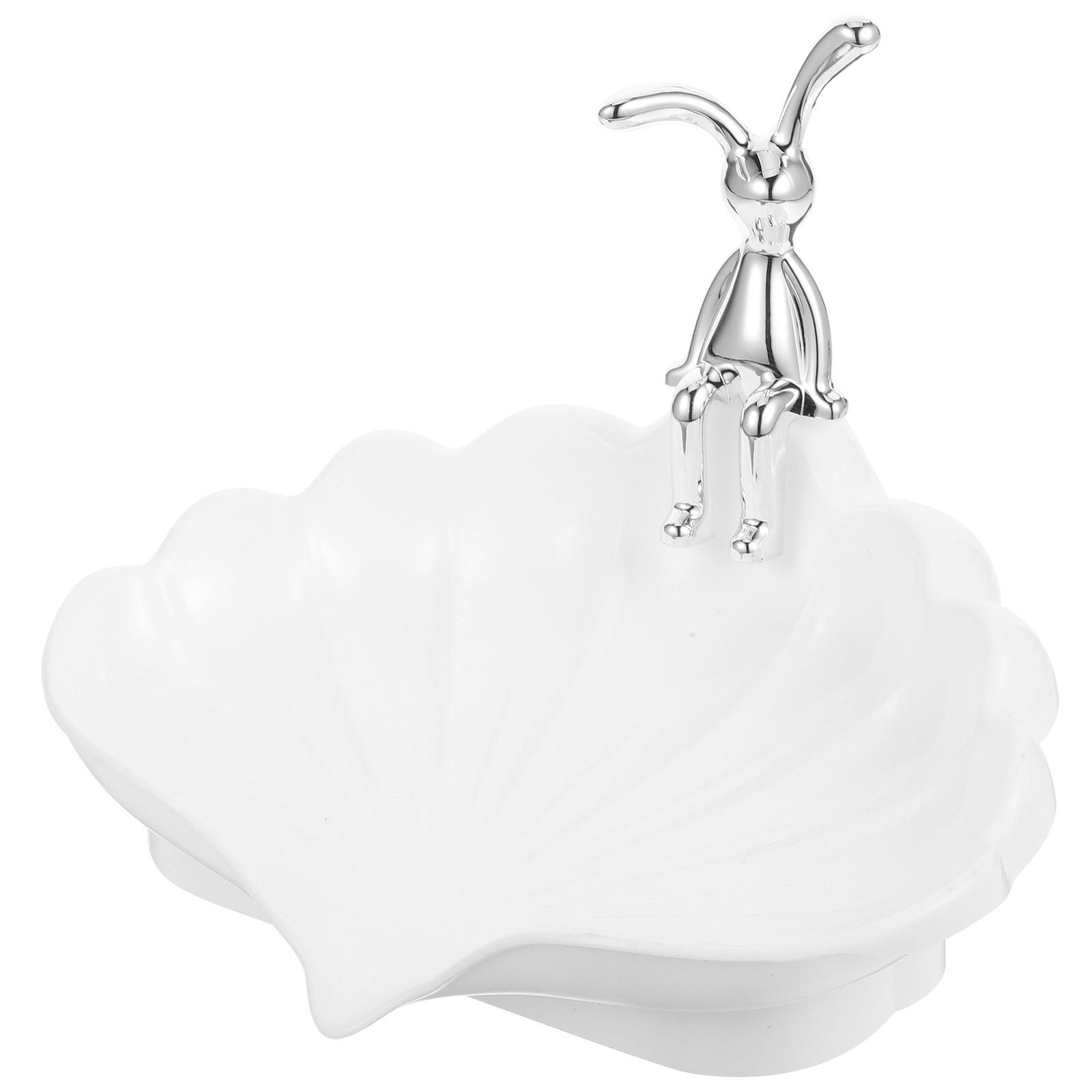 

Кролик Раковина Мыльница Держатель Самоосушающаяся Тарелка Кухонная Губка Белый Маленький Кролик Дизайн Нескользящие ПолоскиМыло Срок Годности Портативный