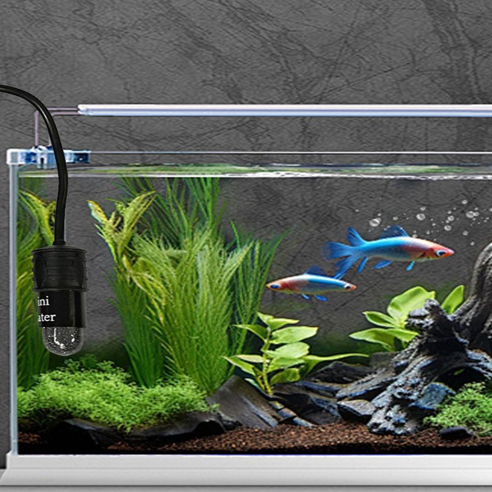 Mini Aquarium Heater Fish Tank Aquatic Heater Submersible Thermostatic Heater Adjustable Temperature 18-34°C Suitable for 2L