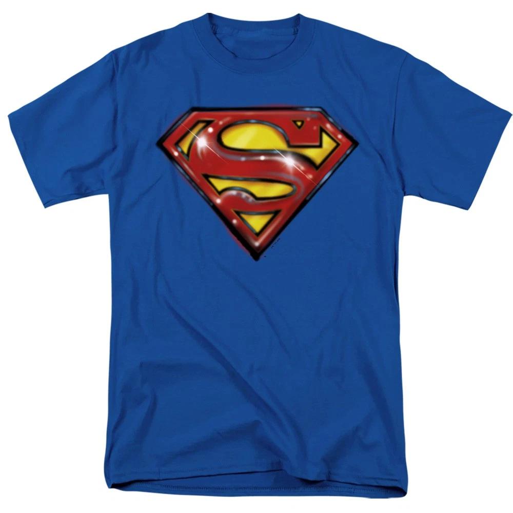 DC Comics - Superman - Superman Airbrush Logo - Unisex Children s T-shirt - Blue 100