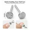 50pcs 10 Mm Self-Adhesive Replaceable Sponge Buffing Pads Stainless Steel Disk For Pedicure Polish Accessories