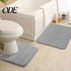 Coral Velvet Bath Mat 2Pcs/Set Bathroom Floor Non-Slip Bottom 40x60cm Durable 40x50cm U-Shaped Square Pad Absorbent Rug
