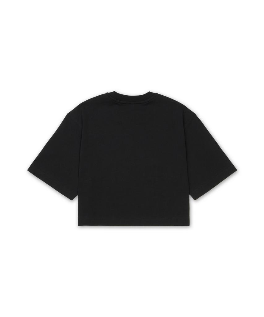 MOSCHINO Logo Crop T-Shirt - Black / Aef251Ea071005412555