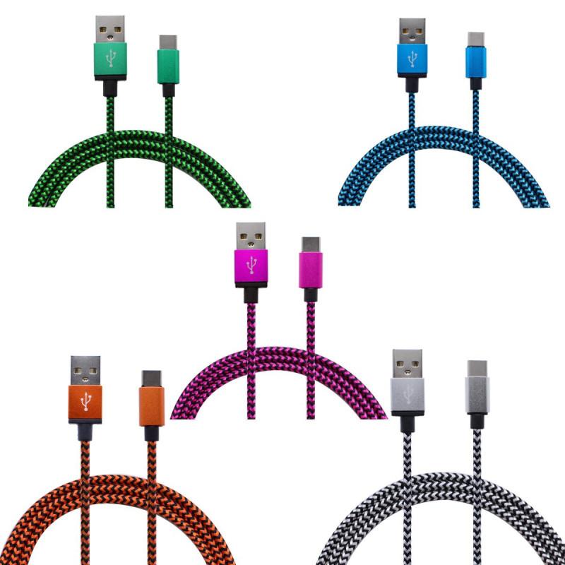 Durable Braided Fast Charge Data Cable Android Devices Aluminum Connectors Alloy