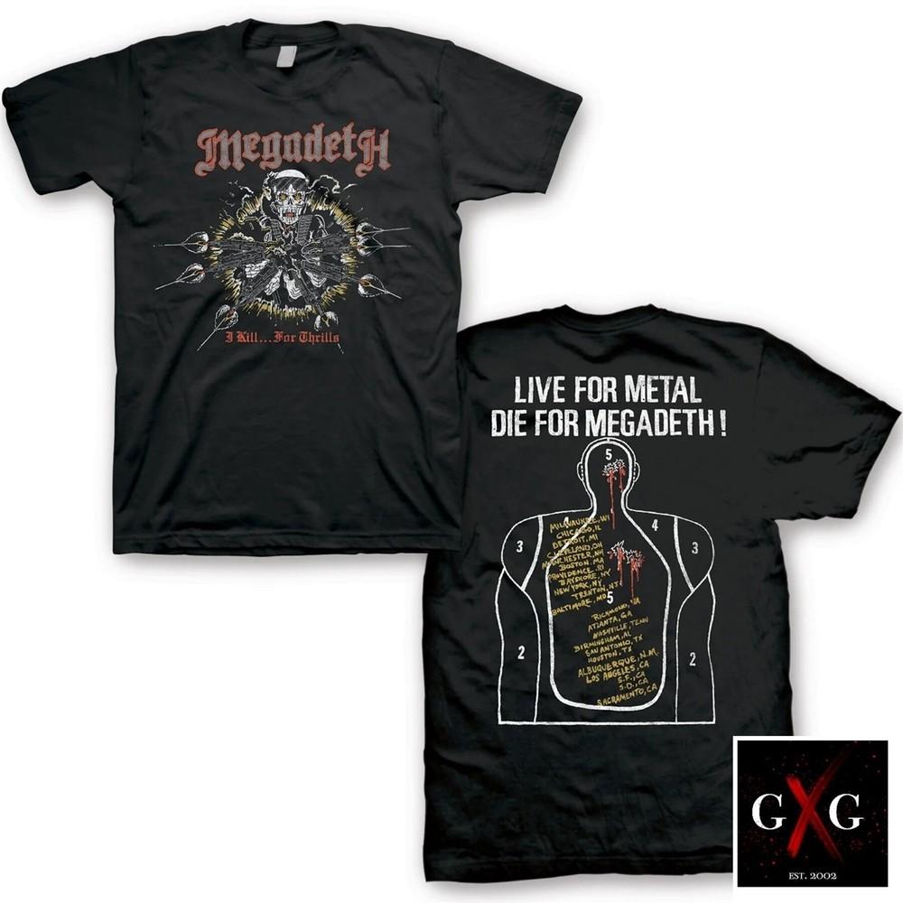 MEGADETH cd lgo I KILL FOR THRILLS LIVE FOR METAL Official SHIRT LRG New peace Unisex T-Shirt S