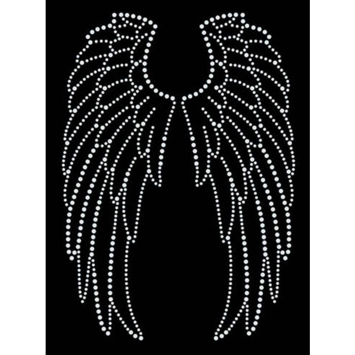 Transfert thermocollant clou et strass Aile d'ange 18x26cm