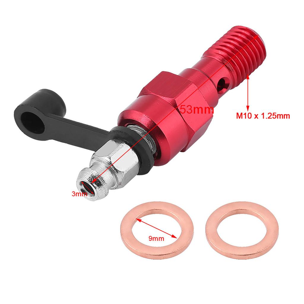 M10x1.25mm Cilindro Maestro de Freno de Motocicleta Pinza Tornillo de Purga Pezón Banjo Polvo Azul