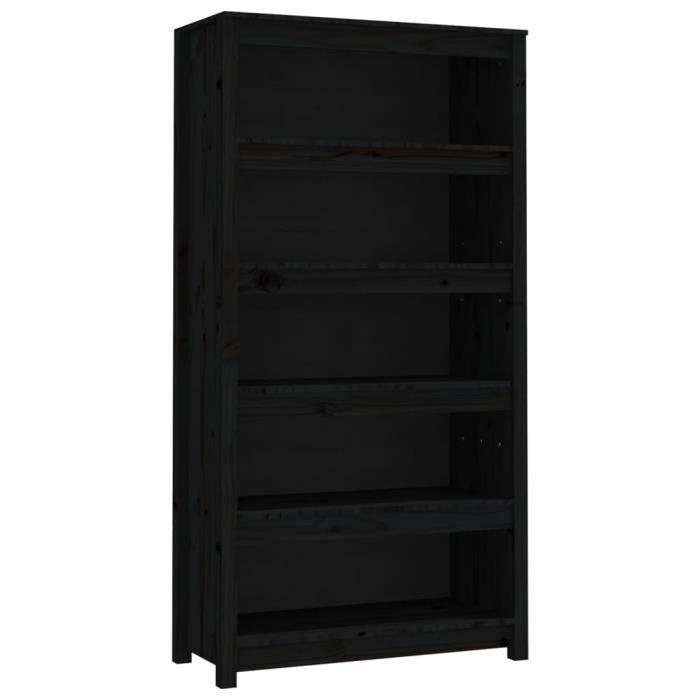 VidaXL Bibliothèque Noir 80x35x154 cm Bois de pin massif 821693
