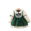 Girls' Dress Autumn Girls' Princess Dress Children's Splicing Lace Long Sleeve Dress