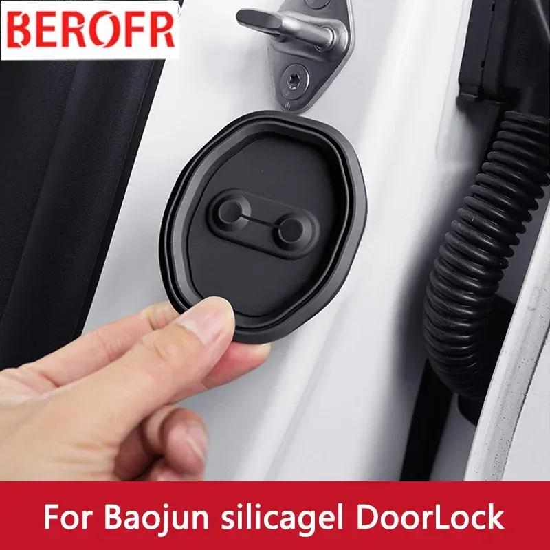 4pcs Absorber Silicone Car Door Lock Buckle Anti-collision Protective Cover For BAOJUN 360 510 530 730 RS-5 RS-3 VAlli Yep