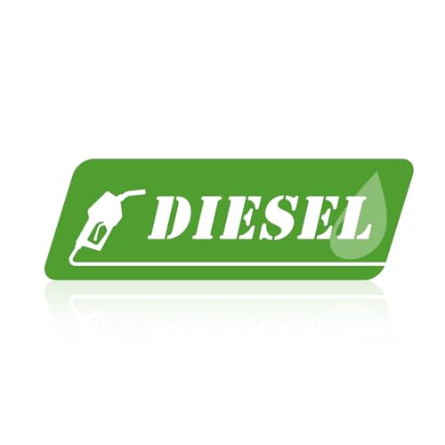 Fuel Filler Stickers for Regular, Premium Octane, Diesel, Light Oil, Kerosene, Water Resistant, Strong Adhesive, Fuel Indicator, Set of 2 (Diesel