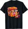 Cartoon Cat Nuggets Black TShirt Cute Food Theme Womens Oversize Casual ShortSleeved Soft Comfortable Basic Crew Neck Top