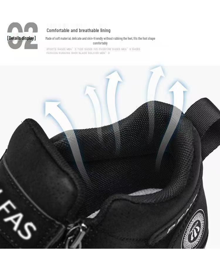 Soft-Soled Men's Mid-Top Zipper Casual Slip-On Shoes - Light Luxury Trendy Style