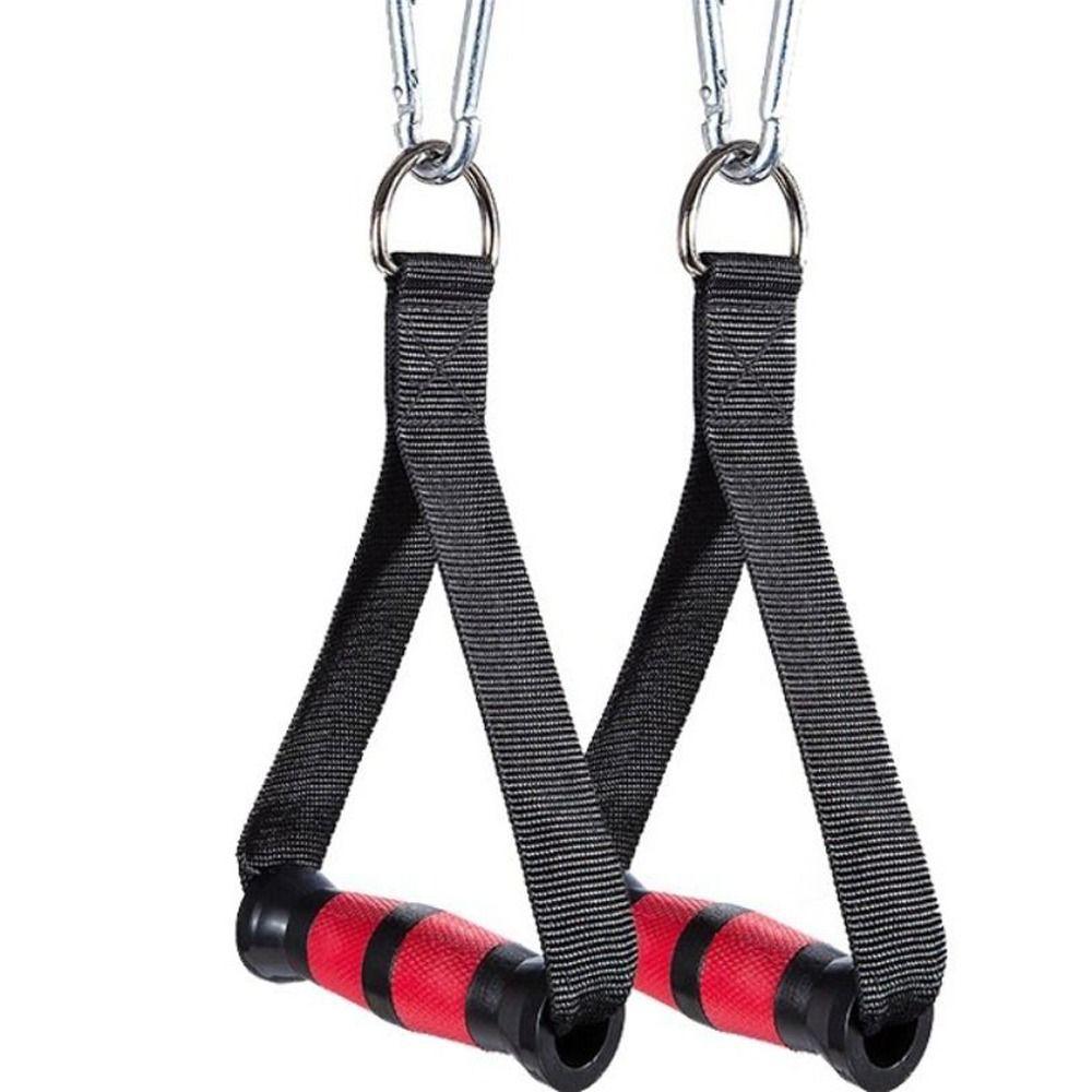 1 Pair of Anti-slip Fitness Resistance Bands Handles Strong Nylon Webbing Grip Puller Handle   Gym