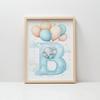 Poster Letter B With Balloons Poster Letter B With Balloons, 70X100 Cm, Dark Brown Wooden Frame, 230 Gsm Matte Paper