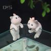 Miniature Hanging Cat Figurines Flower Pot Vase Hugger Resin Kitten Planter Pot Hanger Cat Statue for Bonsai Terrarium Edge Fairy Garden Decorations