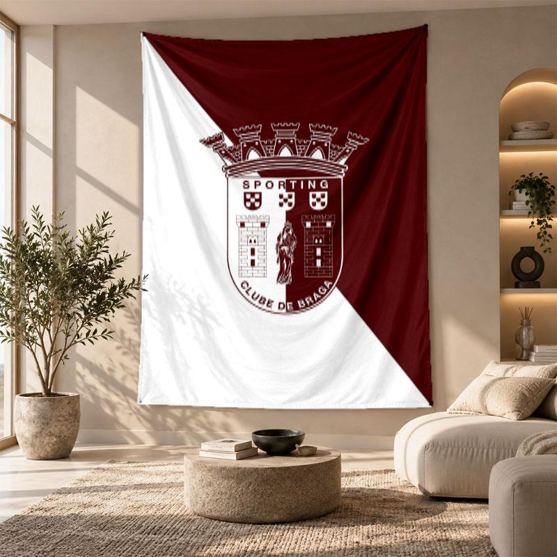 Decorative Tapestry,Braga FC Printed Wall Art, Lightweight Wall Hanging For Bedroom Background