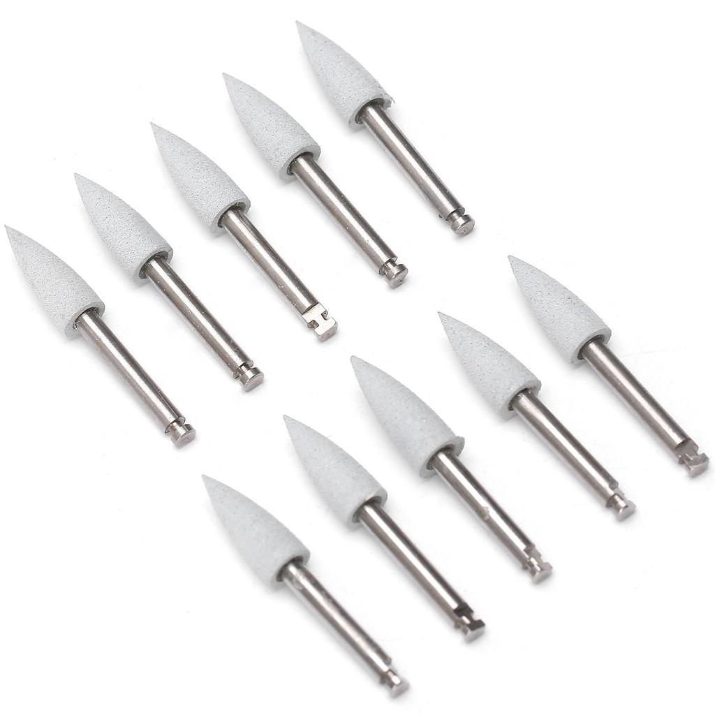 10pcs Dental Polishing Burs Low Speed Dental Grinding Polisher Burs Drill Bits Set Gray