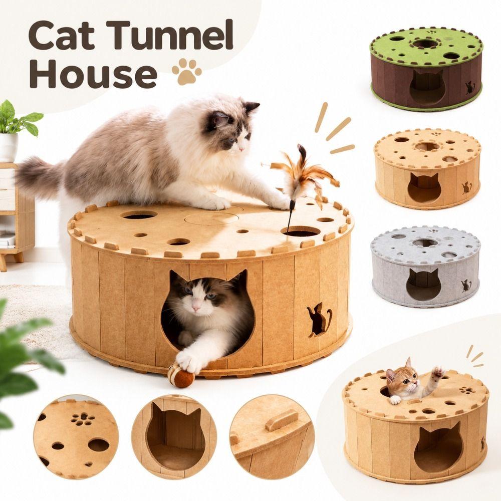 Non-Shedding Felt Cat Bed Felt Semi-Enclosed Cat Nest New Scratching Post  Small Animals