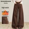 Women's Retro High-Waisted Wide-Leg Denim Jeans