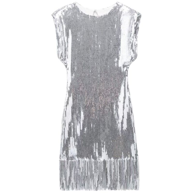Fashion Style Winter New Women's Clothing Stylish Sequin Decorated Tassel Mini Dress 9249407 808