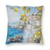 A Summer On Italian Coast Square Pillowcase Polyester Linen Velvet Printed Decorative Pillow Sofa Seater Cushion Cover X