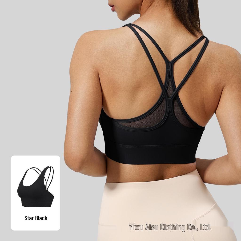 Reggiseno Sportivo in Rete Traspirante Senza Schiena Antiurto