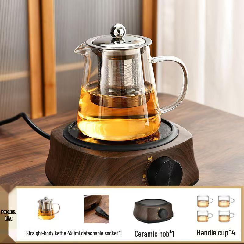 Electric Ceramic Glass Teapot Stove - Compact Heating Tea Set