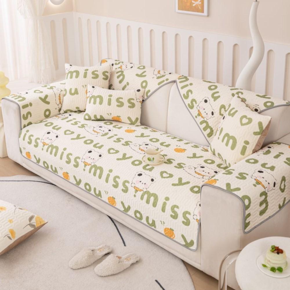 Living Room Anti-slip Couch Sofa Cover Summer Nordic Latex Flower Print Sofa Cushion Cover Slipcover Funda