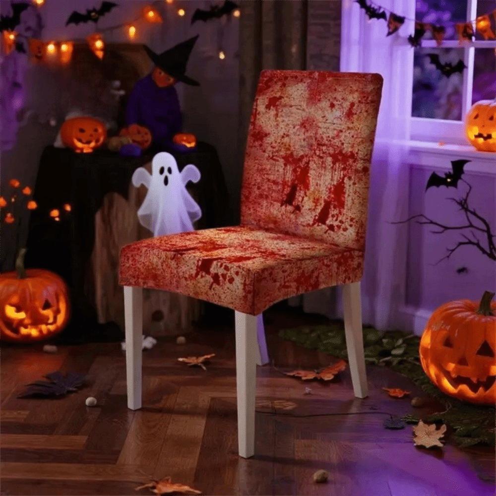 Dust-proof Halloween Chair Covers Vintage Bloody Handprint Chair Cover for Home