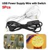 5 Stück 1,5M USB-Verlängerungskabel USB-Stecker 2-Pin-Verbindungskabel für LED-Streifenlampe DIY