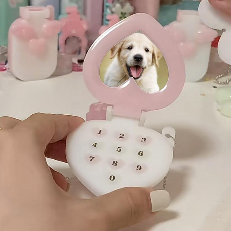 Foldable Phone Silicone Mold Epoxy Jewelry Mold for Resin Casting Keychain Photo Frame Home Decor Heart Pendant Mold