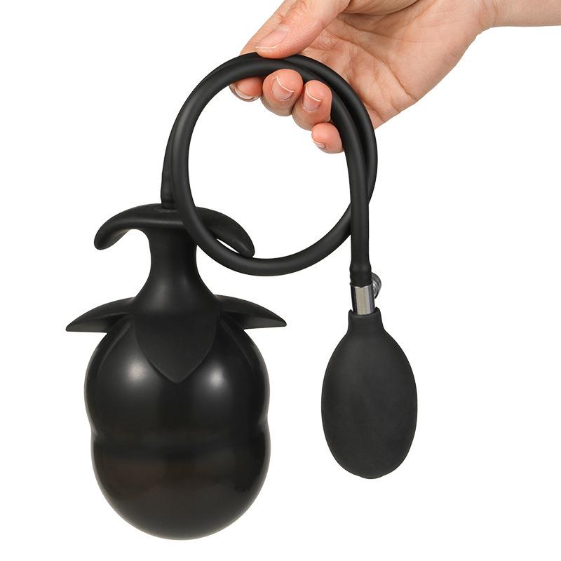 Super Long 5 Beads Inflatable Anal Plug Silicone Column Expandable Big Butt Plug Dildo Pump Ass Dilator Bdsm Sex Toy for Couples