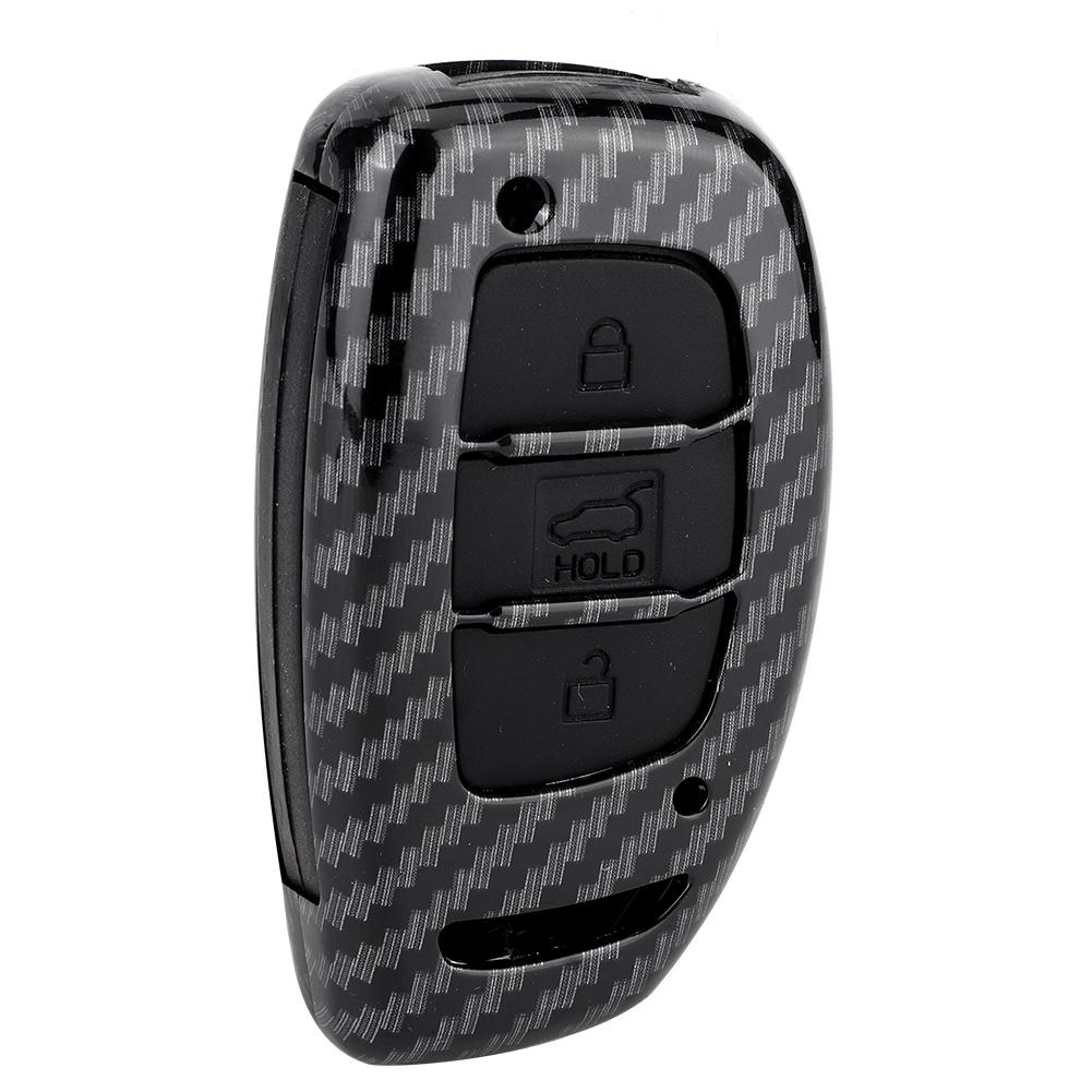 

Чехол для дистанционного ключа из углеродного волокна с 3 кнопками, аксессуар для HYUNDAI Tucson