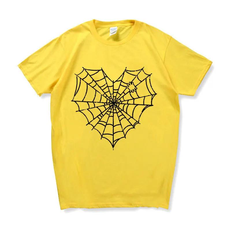 Dark Spider Web Printed Unisexs and Womens Casual Sports Tshirt Couple Modal Fabric Shortsleeved Top Streetwear Graphic Tshirts