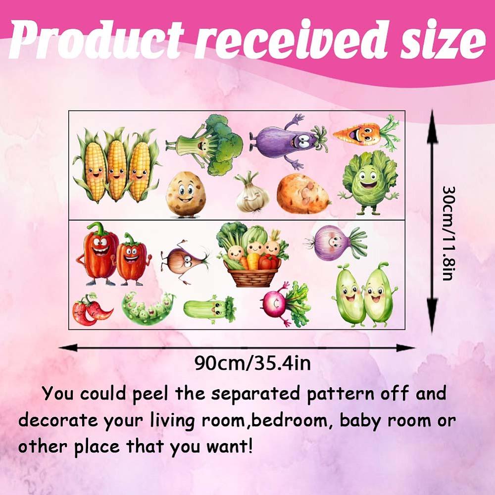 1set PVC Wall Stickers Wall Decoration Vegetables 300x900mm 2pcs/set