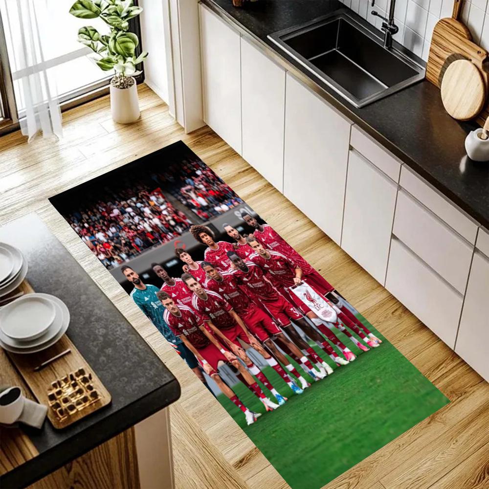 Liverpool Football Club Kitchen Floor Mat Long Strip Mat Antislip Machine Washable Suitable For Bathrooms Laundries Home Decoration Carpets