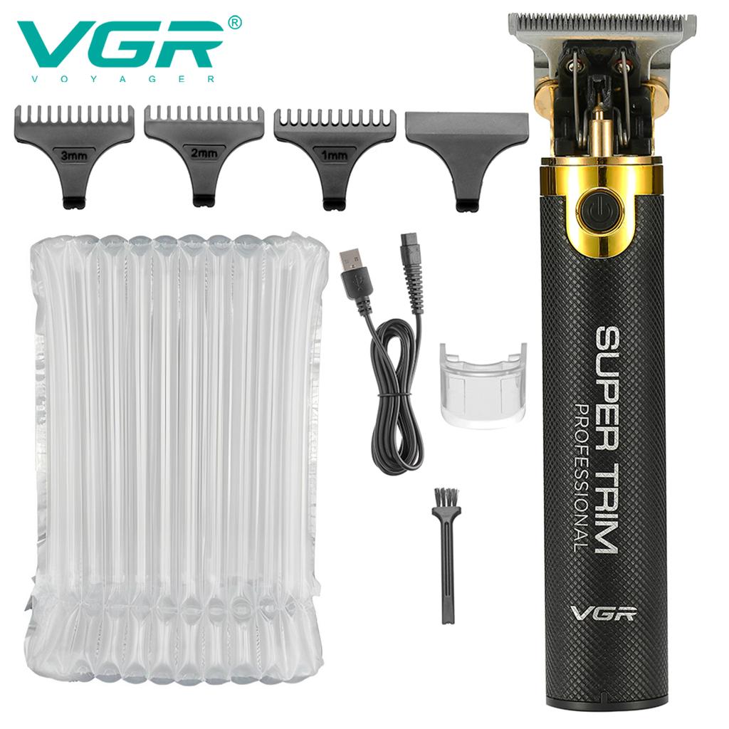 VGR 082 Hair Trimmer T-shaped Professional Hair Cutting Machine Cordless Rechargeable Bald Trimmer Men's Hair Clipper Shape Carving Safe and Hygienic
