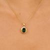 European and American Style 18K Titanium Steel Multi-Color Gemstone Necklace for Women