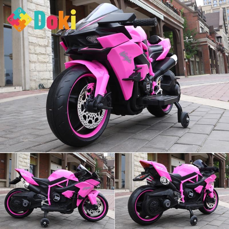 Kinder Elektroauto Coole Radlichter Doppelantrieb Jungen Motorrad Dreirad Baby Elektro Motorrad Motorrad für Kinder Aufsitzmäher