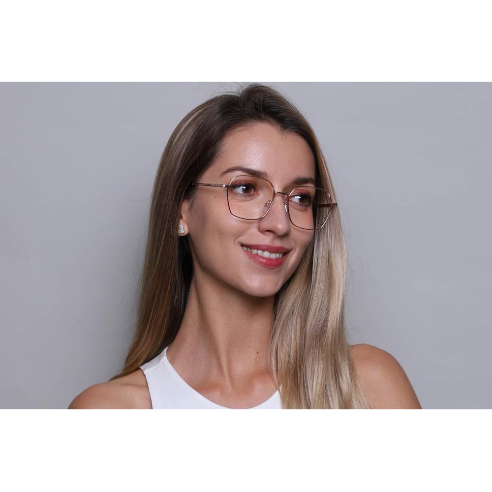 Full Rim Geometric Rose Gold Smartbuy Collection Alexvaugh 913f Fashion Women Eyeglasses