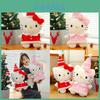Christmas Hello Kitty Plush Toy With Cute Hat For Kids Gift And Holiday Decor