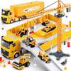 Kids Construction Toys, Construction Truck Toys Set w/Crane, Excavator, Forklift,Bulldozer,Dump Trucks,Cement Truck,Road Roller, Alloy Construction