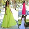 Womens Floral V-neck Sexy Long Dress Beautiful Maxi Holiday Summer Sundress