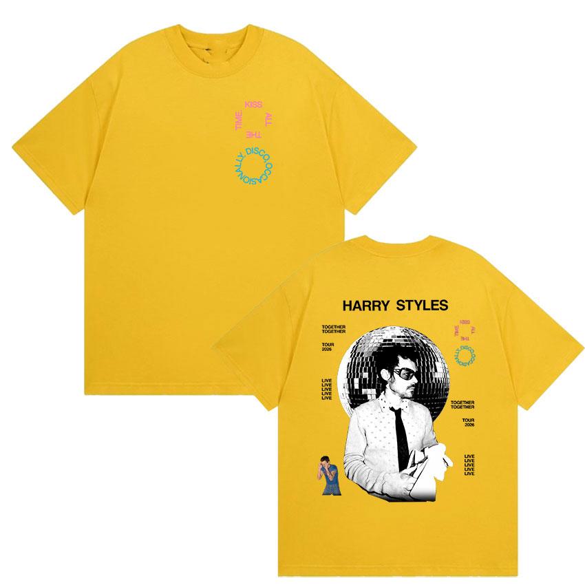 Harry Styles Kiss All The Time Disco Occasionally Tour 2026 Tshirt UNISEX Hip Hop Vintage Cotton Y2K Short Sleeve Top Streetwear M