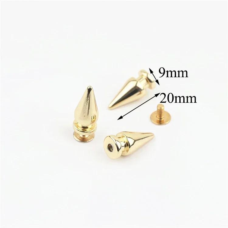 5/10/20Pcs Meetee Metal Punk Rivets Screwback Cone Studs Spikes for Leather Crafts Garment Rivet Bag Decor Nails DIY Accessories