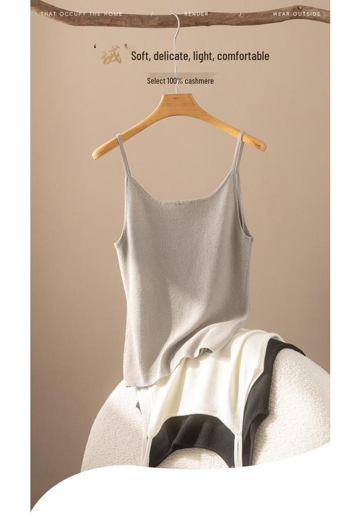 Damen Kaschmir Pullover mit Rundhalsausschnitt - Herbst/Winter Feinstrick Unterhemd