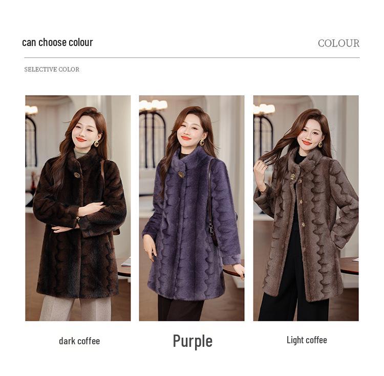 Mid-Length Fur-Lined Winter Coat for Women 50+ – Warm Mink Velvet Jacket