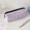 Korean Girly Polka Dot Pencil Case Solid Color Pen Bag Cute Stationery Storage Pouch for School Makeup Bag Toiletry Organizer